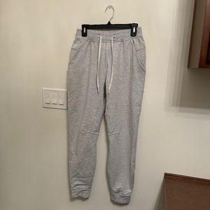 Mens White & Gray Heather Lululemon Sweatpants Joggers, Size Small